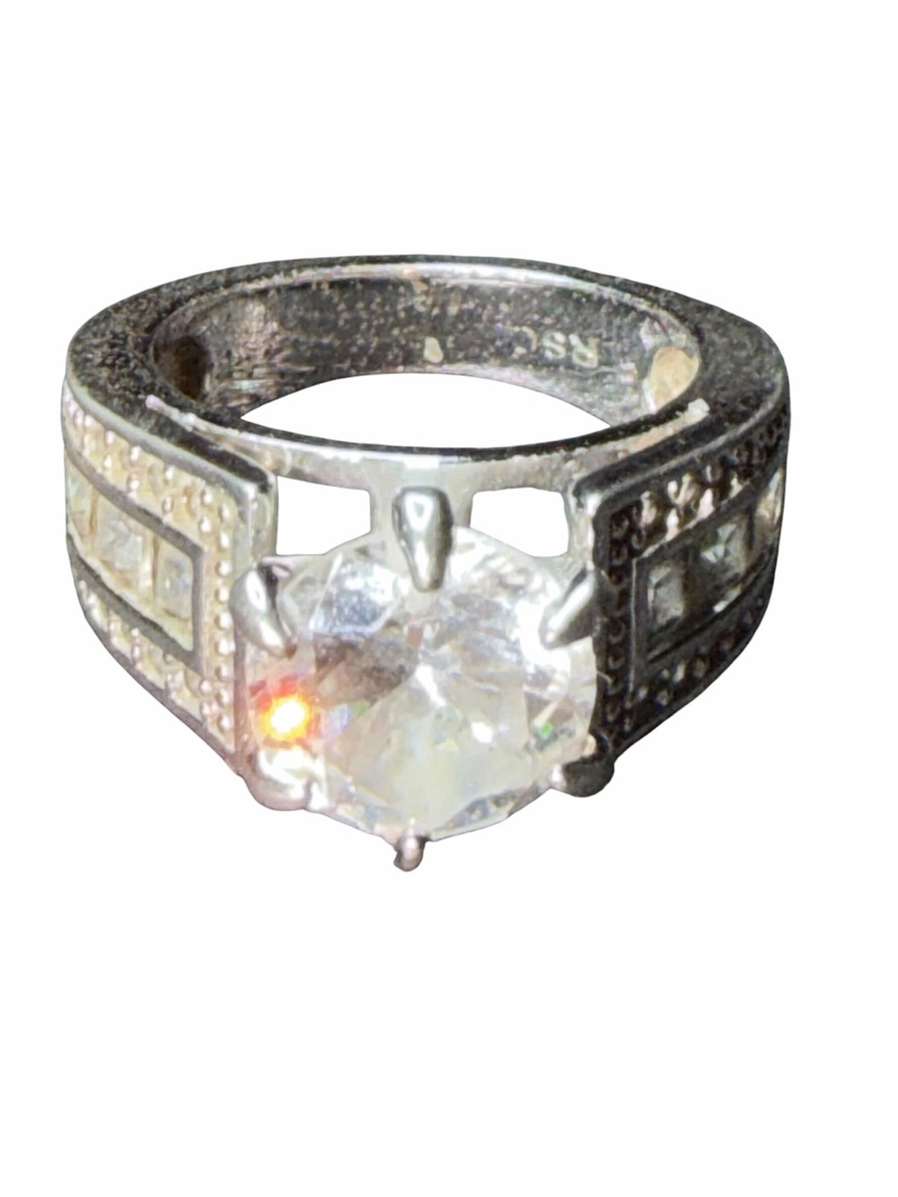 RSC Sterling Silver Round-Cut‎ CZ ring size 5